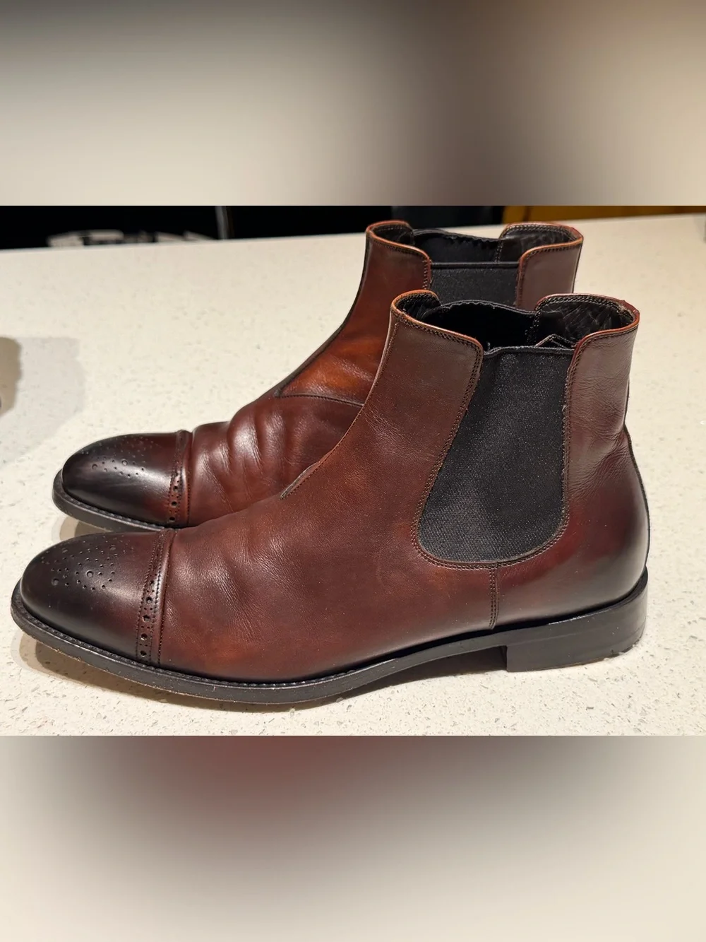 Prada Men's Dark Brown Leather Chukka Chelsea Boots
